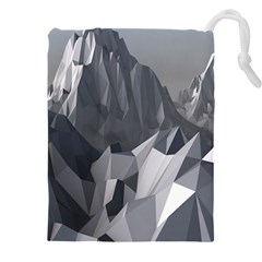 Gray Mountain Illustration Grey Mountain Digital Drawstring Pouch (5xl) by Cendanart