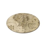 Retro Vintage Gray Map Middle Earth Sticker (Oval) Front