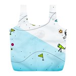 Astronaut Spaceship Full Print Recycle Bag (L) Back