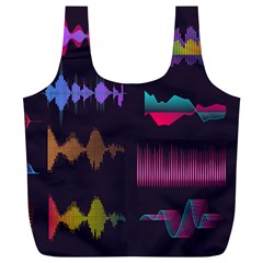 Colorful Sound Wave Set Full Print Recycle Bag (xl) by Bedest