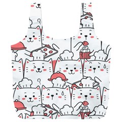 Cute Cat Chef Cooking Seamless Pattern Cartoon Full Print Recycle Bag (xxxl) by Bedest