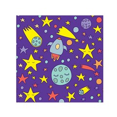 Card With Lovely Planets Square Satin Scarf (30  X 30 ) by Bedest