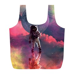 Aesthetic Astronautics Atmosphere Blue Clouds Cosmos Fantasy Galaxy Full Print Recycle Bag (l) by Cendanart