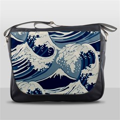 Japanese Wave Pattern Messenger Bag by Cendanart