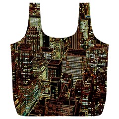 Photo New York City Skyscrapers Full Print Recycle Bag (xxxl) by Cendanart