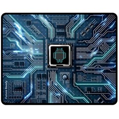 Circuit Board Motherboard Two Sides Fleece Blanket (medium) by Cemarart