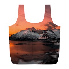 Surreal Mountain Landscape Lake Full Print Recycle Bag (l) by Bedest
