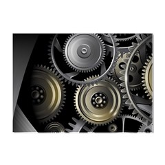 Abstract Style Gears Gold Silver Crystal Sticker (a4) by Cemarart
