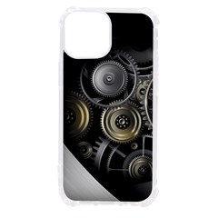 Abstract Style Gears Gold Silver Iphone 13 Mini Tpu Uv Print Case by Cemarart