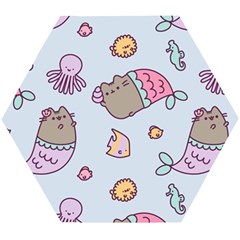 Pusheen Cat Cute Wooden Puzzle Hexagon by Grandong