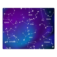 Realistic Night Sky Poster With Constellations Two Sides Premium Plush Fleece Blanket (large) by Grandong