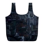 Abstract Tech Computer Motherboard Technology Full Print Recycle Bag (L) Front