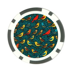 Bird Pattern Colorful Poker Chip Card Guard by Cemarart