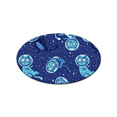 Cat Astronaut Space Suit Pattern Sticker Oval (100 Pack) by Cemarart