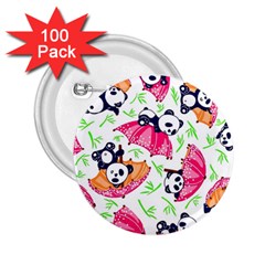 Panda Umbrella Pattern 2 25  Buttons (100 Pack)  by Cemarart