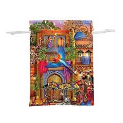 Arabian Street Art Colorful Peacock Tiger Man Parrot Horse Dancer Fantasy Lightweight Drawstring Pouch (m) by Cemarart