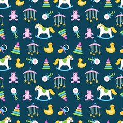 Cute Babies Toys Seamless Pattern Play Mat (rectangle) by Ndabl3x