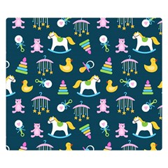 Cute Babies Toys Seamless Pattern Premium Plush Fleece Blanket (small) by Ndabl3x