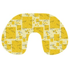 Party Confetti Yellow Squares Travel Neck Pillow by Proyonanggan