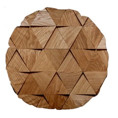 Wooden Triangles Texture, Wooden Wooden Large 18  Premium Round Cushions by nateshop