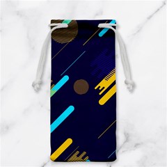 Blue Background Geometric Abstrac Jewelry Bag by nateshop
