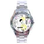 Graphic Design Geometric Background Stainless Steel Analogue Watch Front