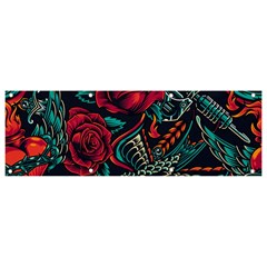 Vintage Flash Tattoos Designs Seamless Pattern Banner And Sign 9  X 3  by Bedest
