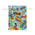 Comic Elements Colorful Seamless Pattern Lightweight Drawstring Pouch (M) Front