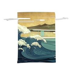 Sea Asia Waves Japanese Art The Great Wave Off Kanagawa Lightweight Drawstring Pouch (m) by Cemarart