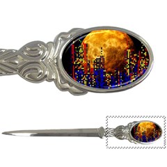 Skyline Frankfurt Abstract Moon Letter Opener by Cemarart