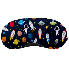 Big Set Cute Astronauts Space Planets Stars Aliens Rockets Ufo Constellations Satellite Moon Rover Sleep Mask by Cemarart