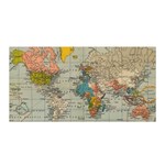 Vintage World Map Satin Wrap 35  x 70  Front