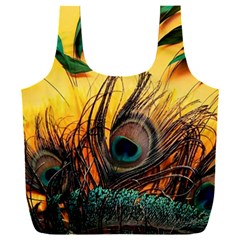Peacock Feather Native Full Print Recycle Bag (xxxl) by Cemarart