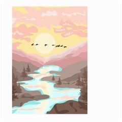 Mountain Birds River Sunset Nature Large Garden Flag (two Sides) by Cemarart