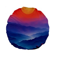 Valley Night Mountains Standard 15  Premium Round Cushions by Cemarart