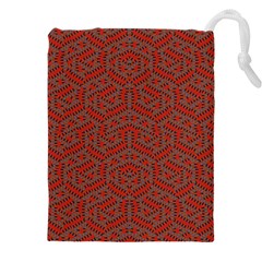 Hexagon Motif Geometric Tribal Style Pattern Drawstring Pouch (5xl) by dflcprintsclothing