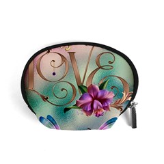 Love Amour Butterfly Colors Flowers Text Accessory Pouch (small) by Grandong