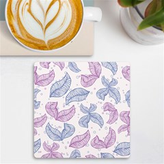 Boho Bohemian Flower Beige Brown Uv Print Square Tile Coaster  by Cemarart