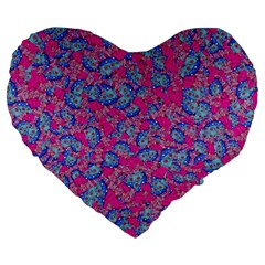 Colorful Cosutme Collage Motif Pattern Large 19  Premium Flano Heart Shape Cushions by dflcprintsclothing