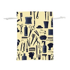 Elegant Hairdresser Pattern Cream Lightweight Drawstring Pouch (m) by TetiBright