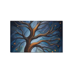 Tree Branches Mystical Moon Expressionist Oil Painting Acrylic Painting Abstract Nature Moonlight Ni Sticker (rectangular) by Maspions