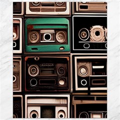 Retro Electronics Old Antiques Texture Wallpaper Vintage Cassette Tapes Retrospective Canvas 16  X 20  by Grandong