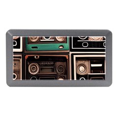 Retro Electronics Old Antiques Texture Wallpaper Vintage Cassette Tapes Retrospective Memory Card Reader (mini) by Grandong