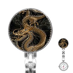 Fantasy Dragon Pentagram Stainless Steel Nurses Watch by Maspions