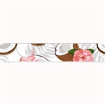 Seamless Pattern Coconut Piece Palm Leaves With Pink Hibiscus Small Bar Mat 24 x4  Bar Mat