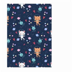 Cute Astronaut Cat With Star Galaxy Elements Seamless Pattern Large Garden Flag (two Sides) by Apen