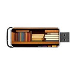 Book Nook Books Bookshelves Comfortable Cozy Literature Library Study Reading Room Fiction Entertain Portable USB Flash (Two Sides) Front