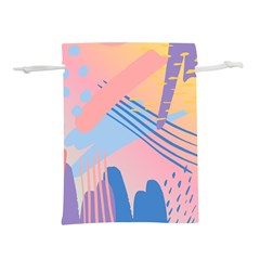 Abstract Lines Dots Pattern Purple Pink Blue Lightweight Drawstring Pouch (s) by Maspions