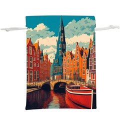 London England Bridge Europe Buildings Architecture Vintage Retro Town City Lightweight Drawstring Pouch (xl) by Maspions
