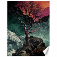 Night Sky Nature Tree Night Landscape Forest Galaxy Fantasy Dark Sky Planet Canvas 18  X 24  by Posterlux